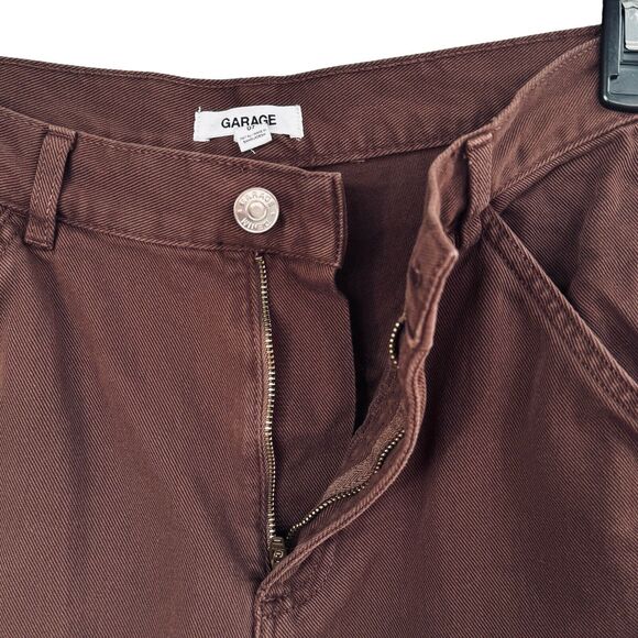 Garage JRS SZ 7 Carpenter Jeans High-Rise Pockets Zip-Fly Brown Womens - Picture 2 of 6